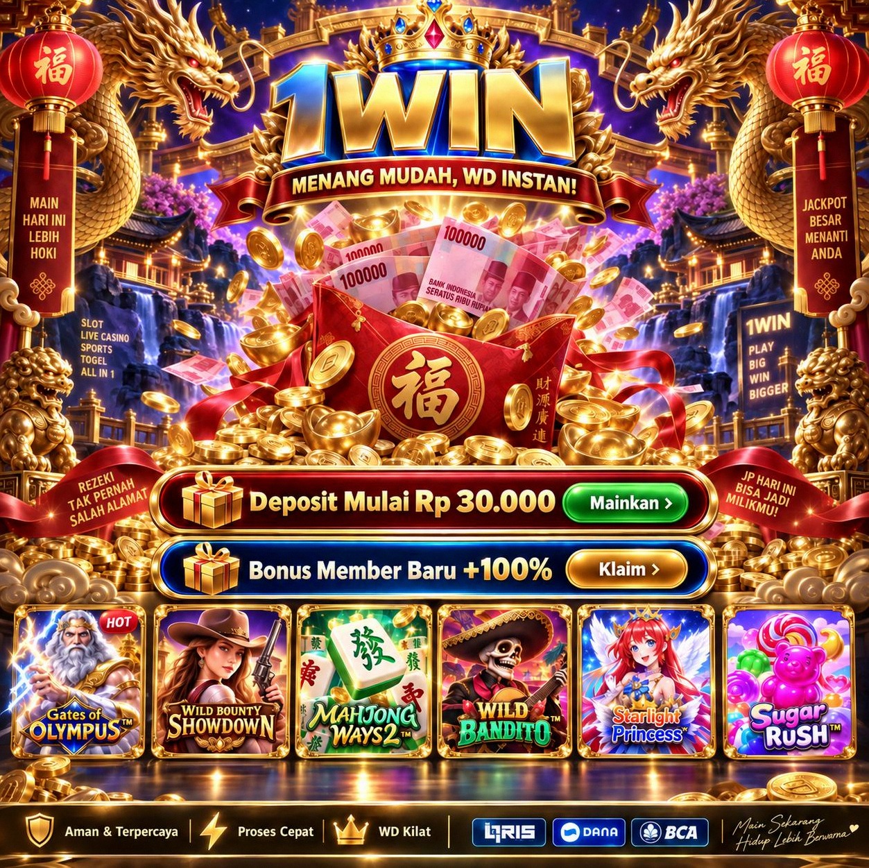 1WIN - Situs Resmi Slot Online dan Pilihan Game PG Soft